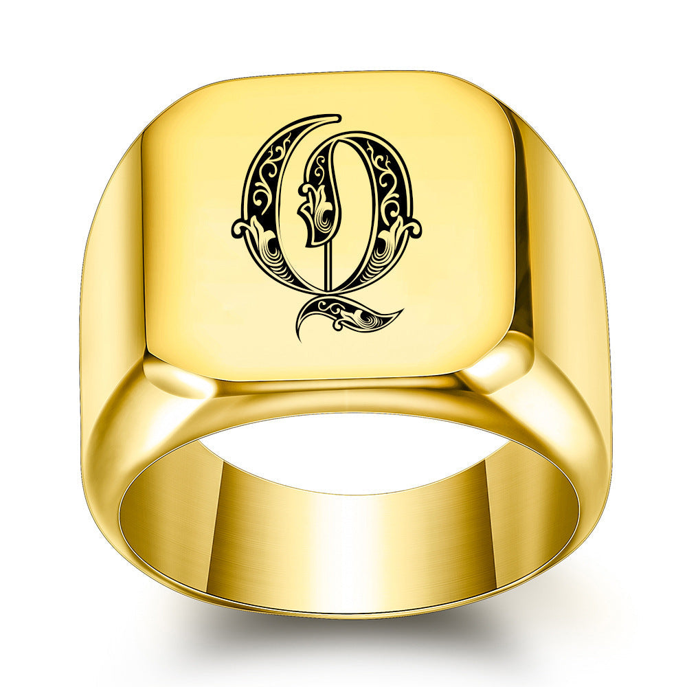 Klassisk Noble initialring | Guld
