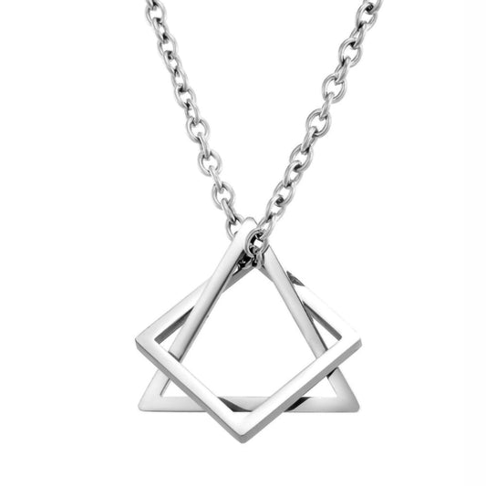 Zevran Axis-halsband med hänge | Vitguld