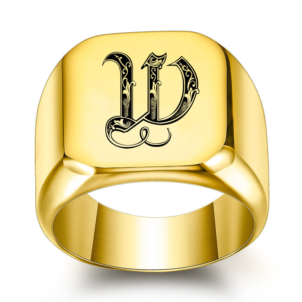 Klassisk Noble initialring | Guld