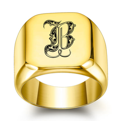 Klassisk Noble initialring | Guld