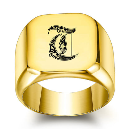 Klassisk Noble initialring | Guld
