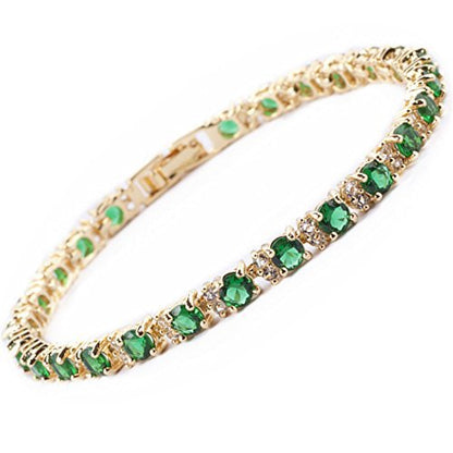 Tennisarmband Emerald Trio | Guld