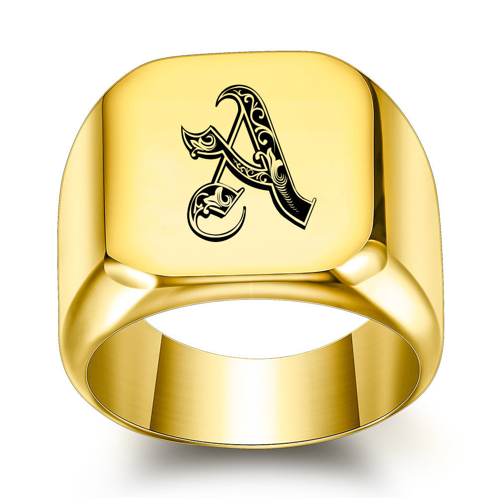 Klassisk Noble initialring | Guld