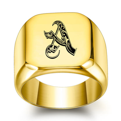Klassisk Noble initialring | Guld