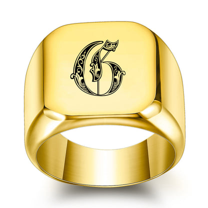 Klassisk Noble initialring | Guld