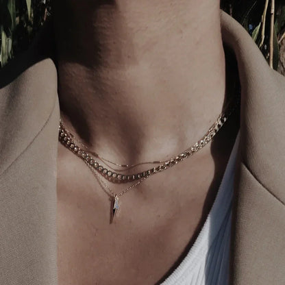 Halsband med platt pansarkedja | Guld