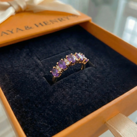Orlina Violet Crest-ring | Roséguld