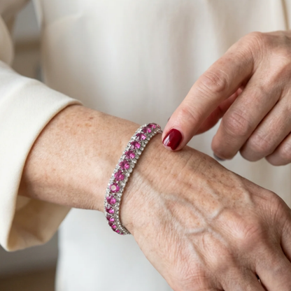 Roseglow tennisarmband | Vitguld