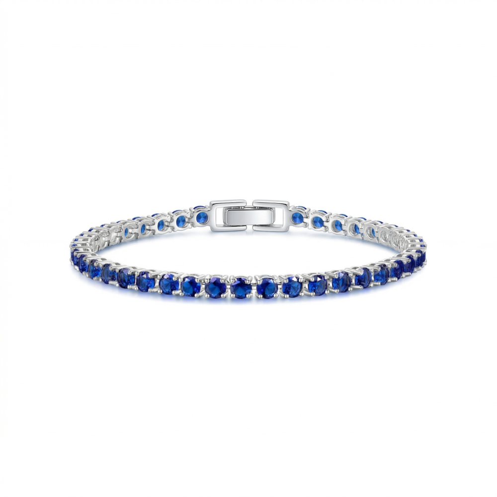 Safirtennisarmband | Vitguld