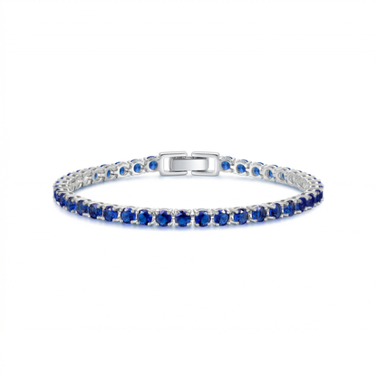 Safirtennisarmband | Vitguld