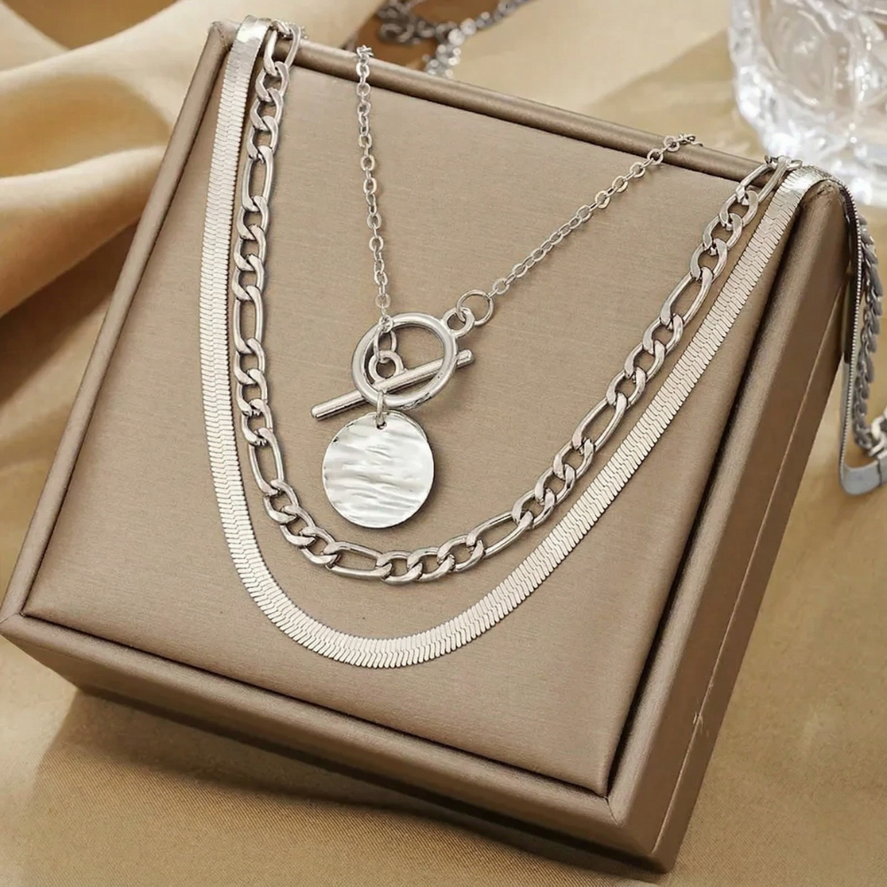 Savira Textured Coin Layered-halsband | Guld
