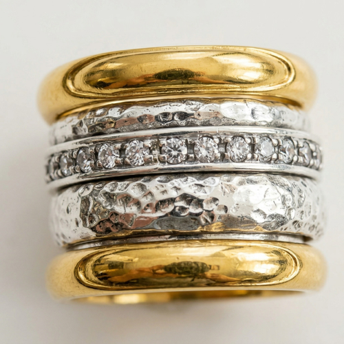 Tidlös lagerförsedd tjock gul ring | Guld