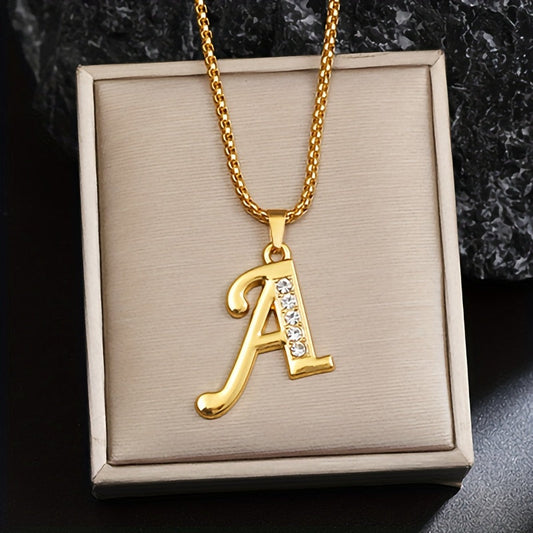 Halsband med initial och kristalldetalj | Guld
