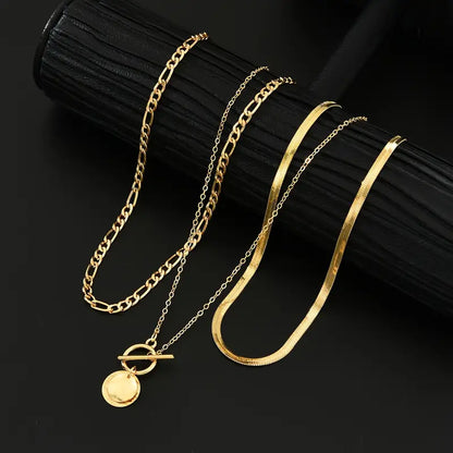 Savira Textured Coin Layered-halsband | Guld