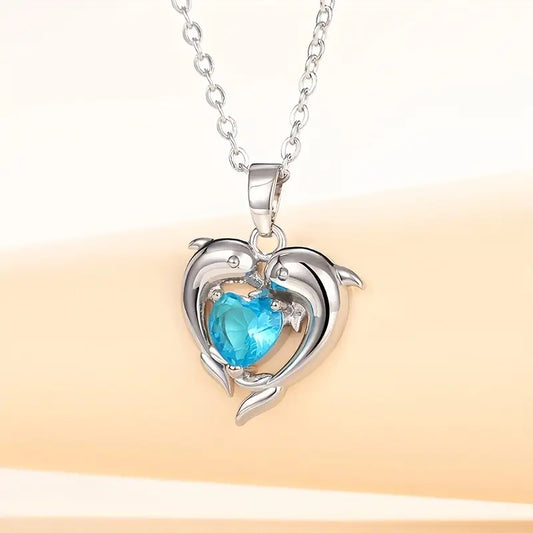 Oceanheart Twins-halsband | Vitguld