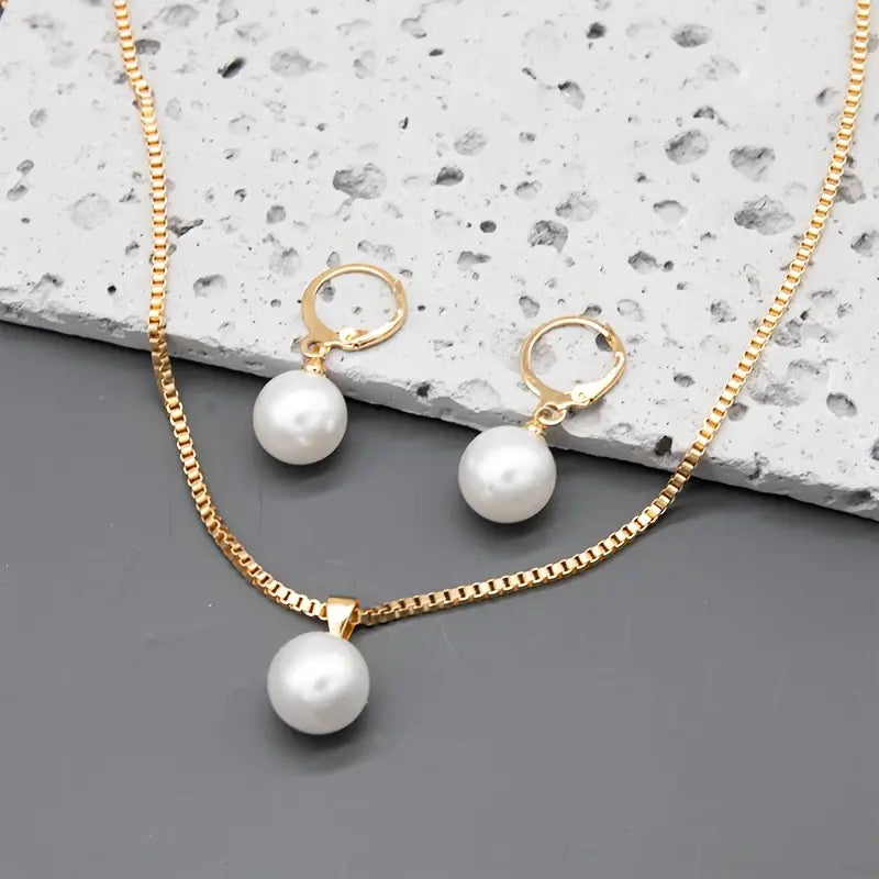 Golden Grace smyckesset med pärlor | Guld