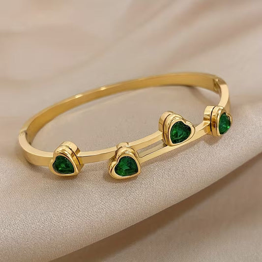 Verde Hearts-armband | Guld