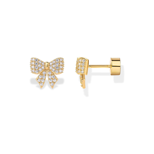 Bow Motif Earrings | Gold