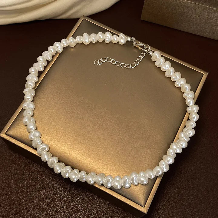 Halo pärlhalsband | Vitguld