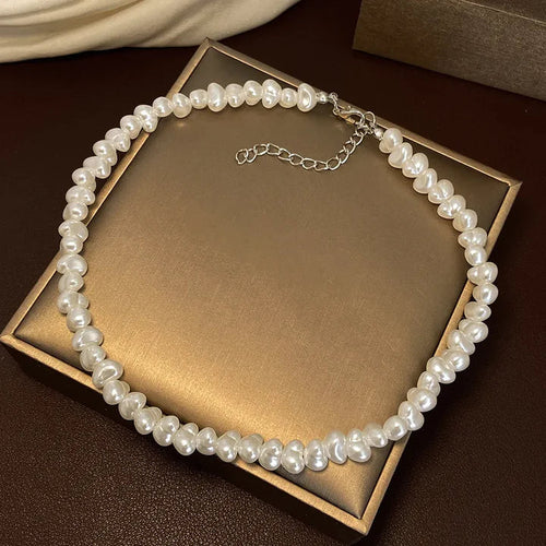 Halo pärlhalsband | Vitguld