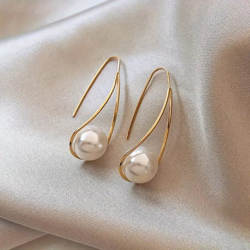 Eleganta pärlörhängen | Guld