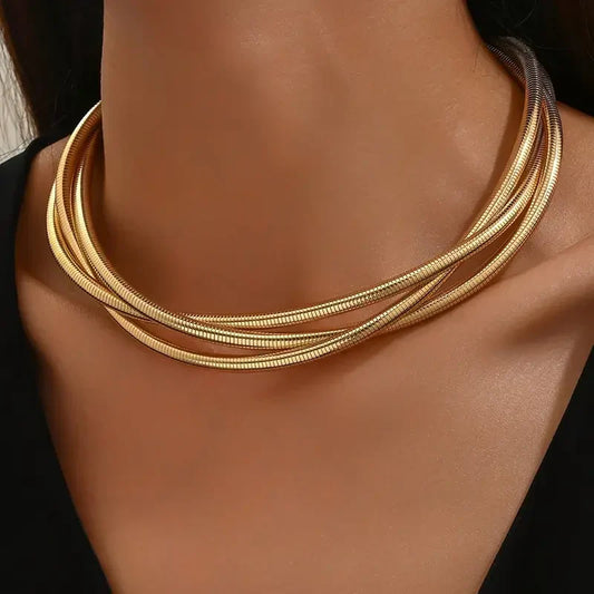 Halsband i tre lager | Guld