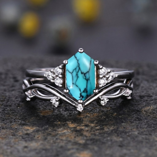 Elarin Sea Crest-ringset | Vitguld