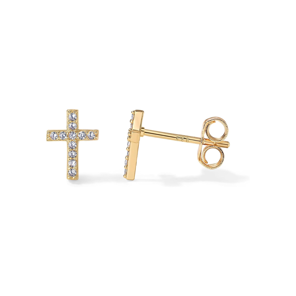 Paved Cross-örhängen | Guld