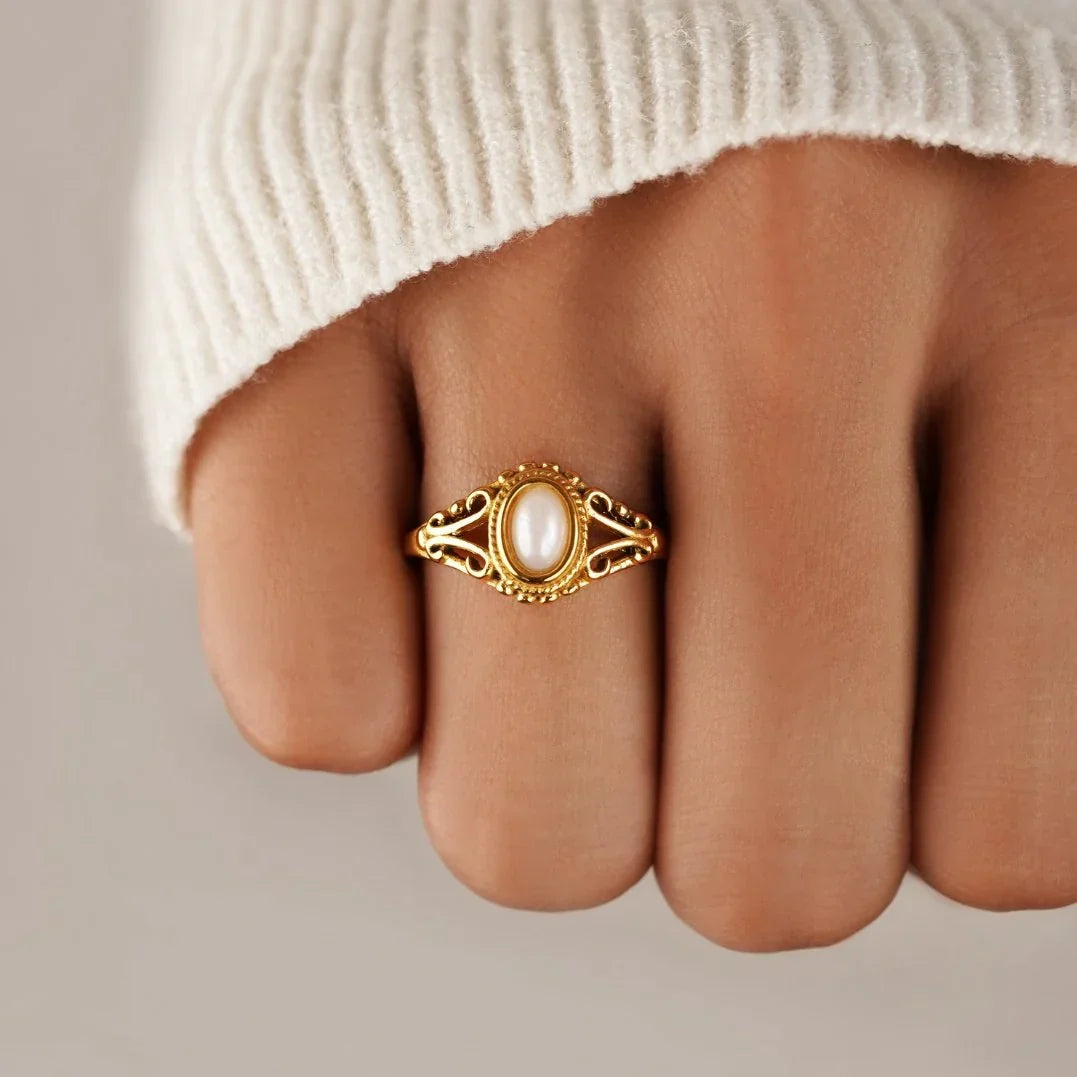 Zavienne Timeless Pearl-ring | Guld